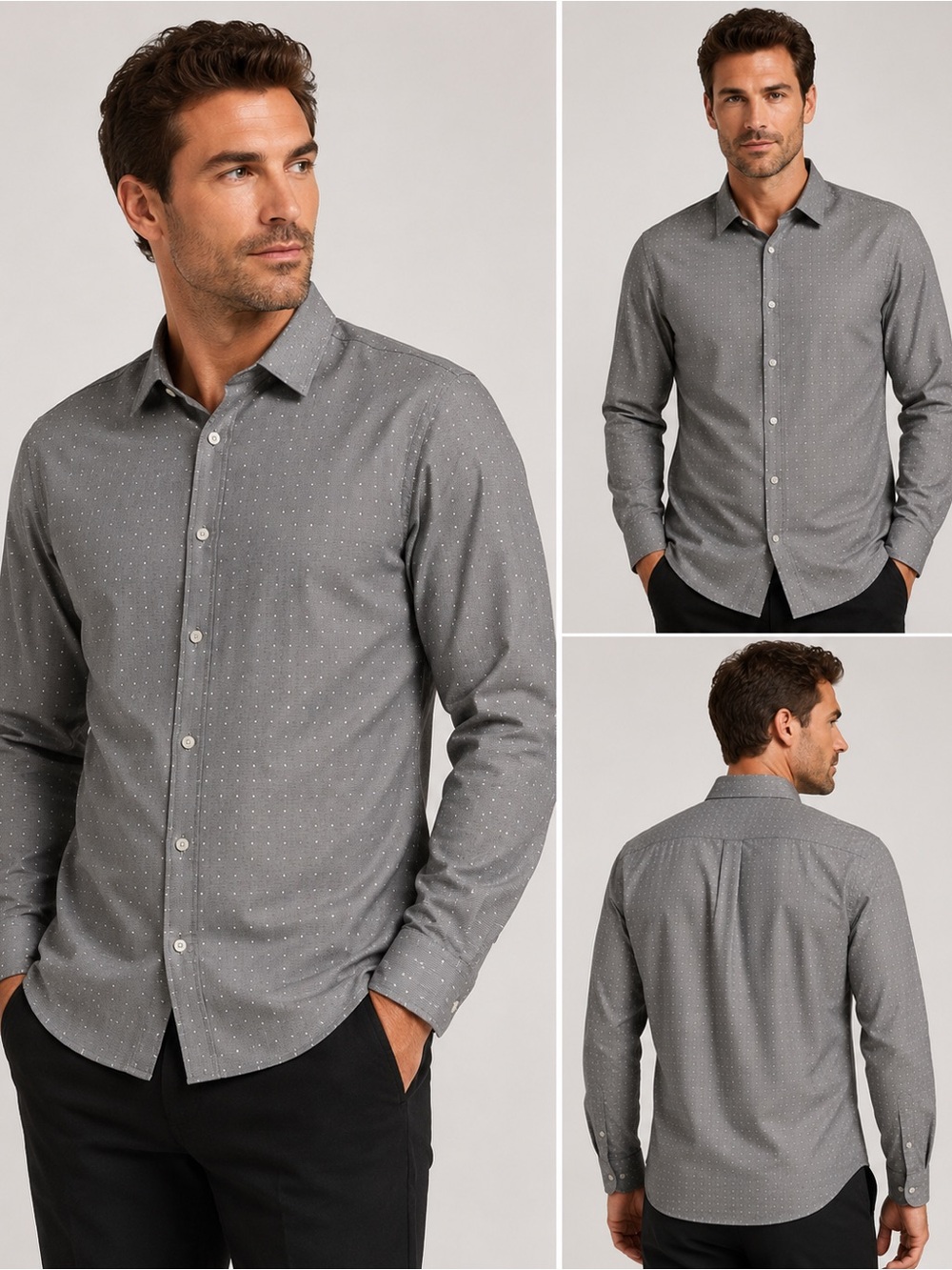 Michael Kors Men’s Classic Fit Button-Down Dress Shirt | Gray | Large | NWOT